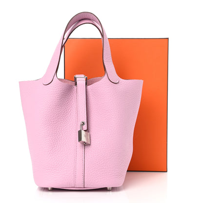 Hermes Taurillon Clemence Picotin Lock 18 PM Mauve Sylvestre 11 of 11