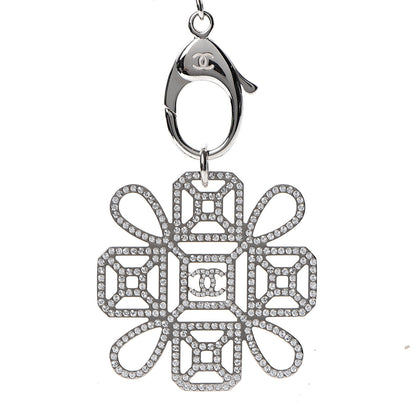 Chanel Crystal CC Cross Lanyard Necklace Black Silver 3 of 6