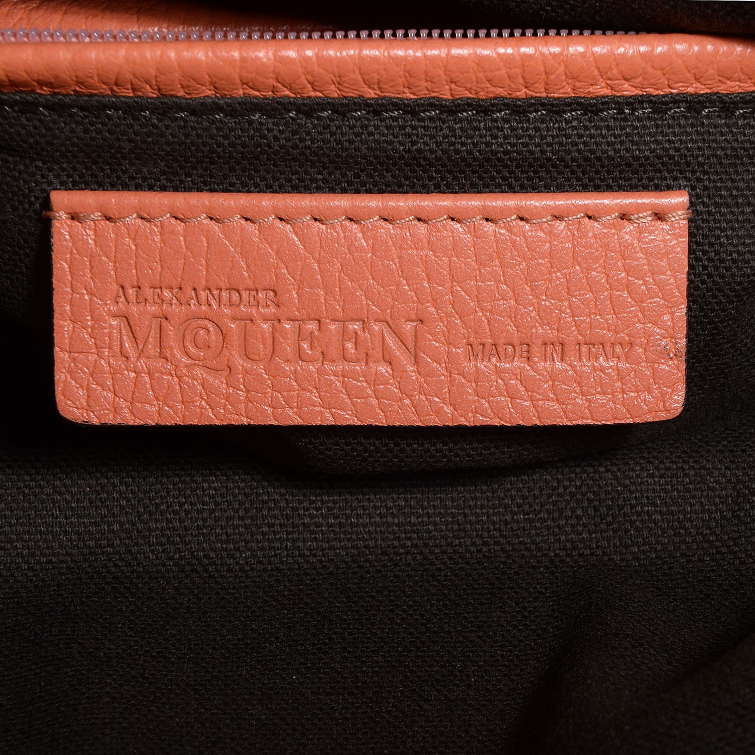 Alexander McQueen Grainy Calfskin Padlock Skull Clutch Coral 6 of 8