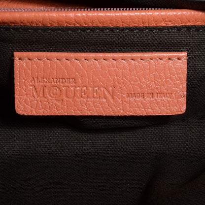 Alexander McQueen Grainy Calfskin Padlock Skull Clutch Coral 6 of 8