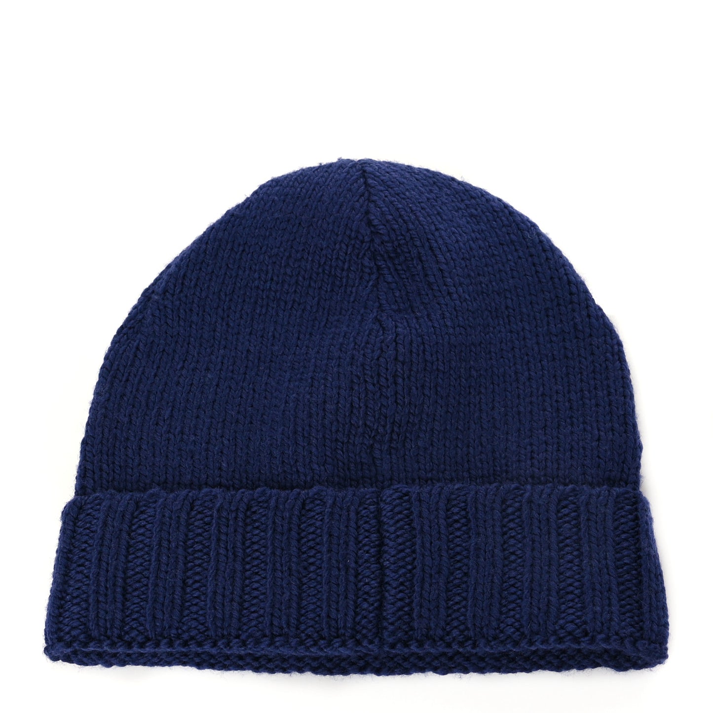 Wool Knit GG Plain Cap Tricot Beanie Hat S Blue