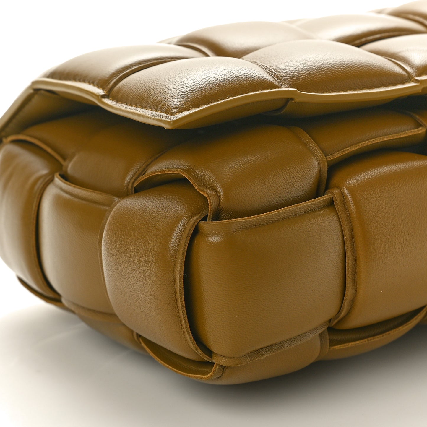 Nappa Maxi Intreccio Padded Cassette Crossbody Bag Acorn