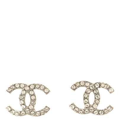 Chanel Crystal Mini Timeless CC Earrings Silver 1 of 5