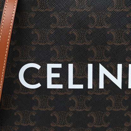 Celine Triomphe Canvas Calfskin Mini Vertical Cabas Tan 6 of 8