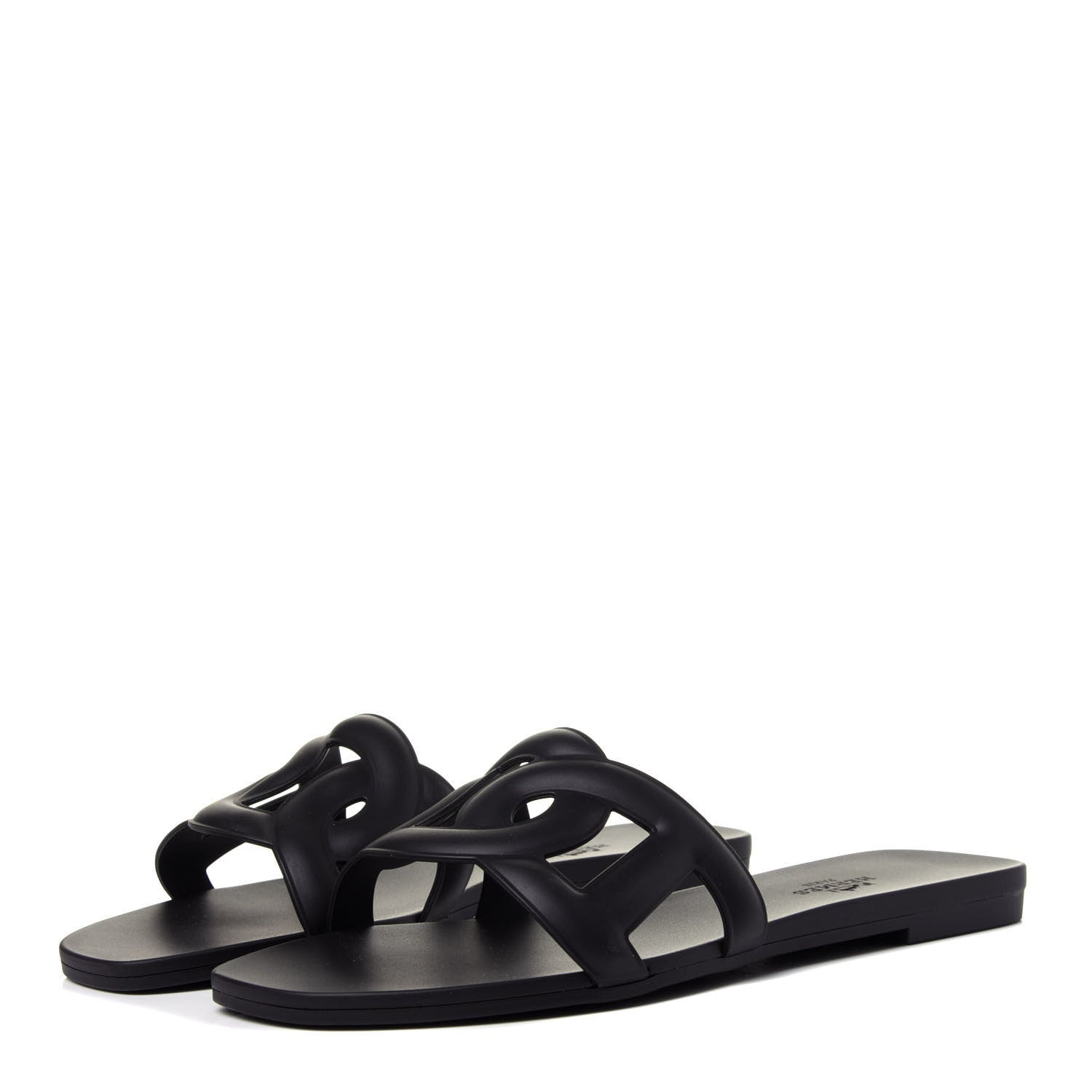 Hermes Rubber Aloha Sandals 36 Black 3 of 10