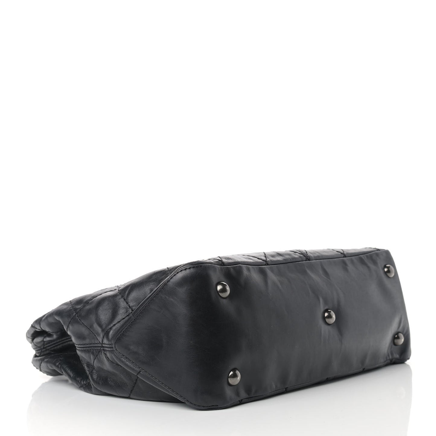 Aged Calfskin Quilted Coco Supple Hobo Black