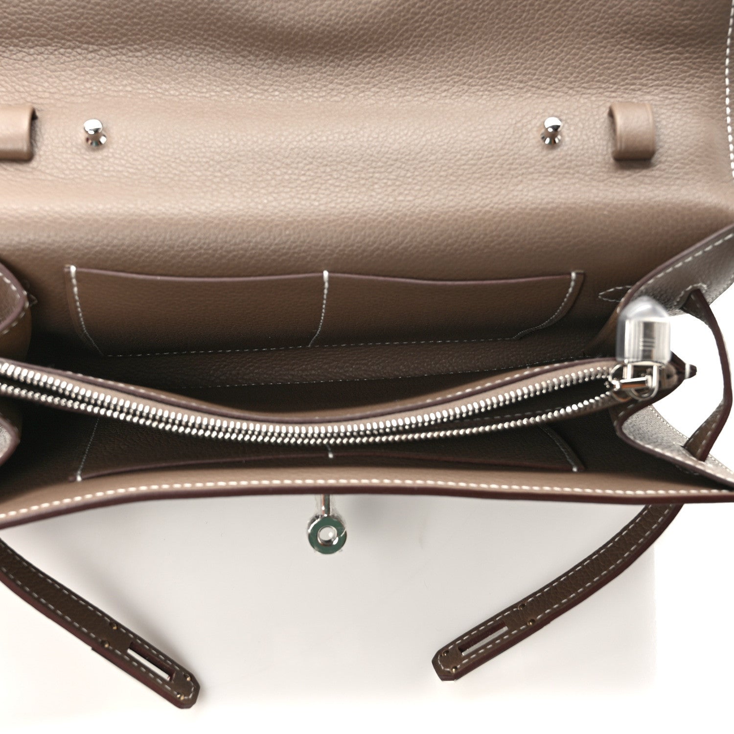 Hermes Evercolor Kelly Wallet To Go Etoupe 5 of 9