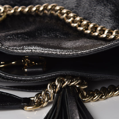 Gucci Patent Medium Soho Chain Shoulder Bag Black 10 of 14