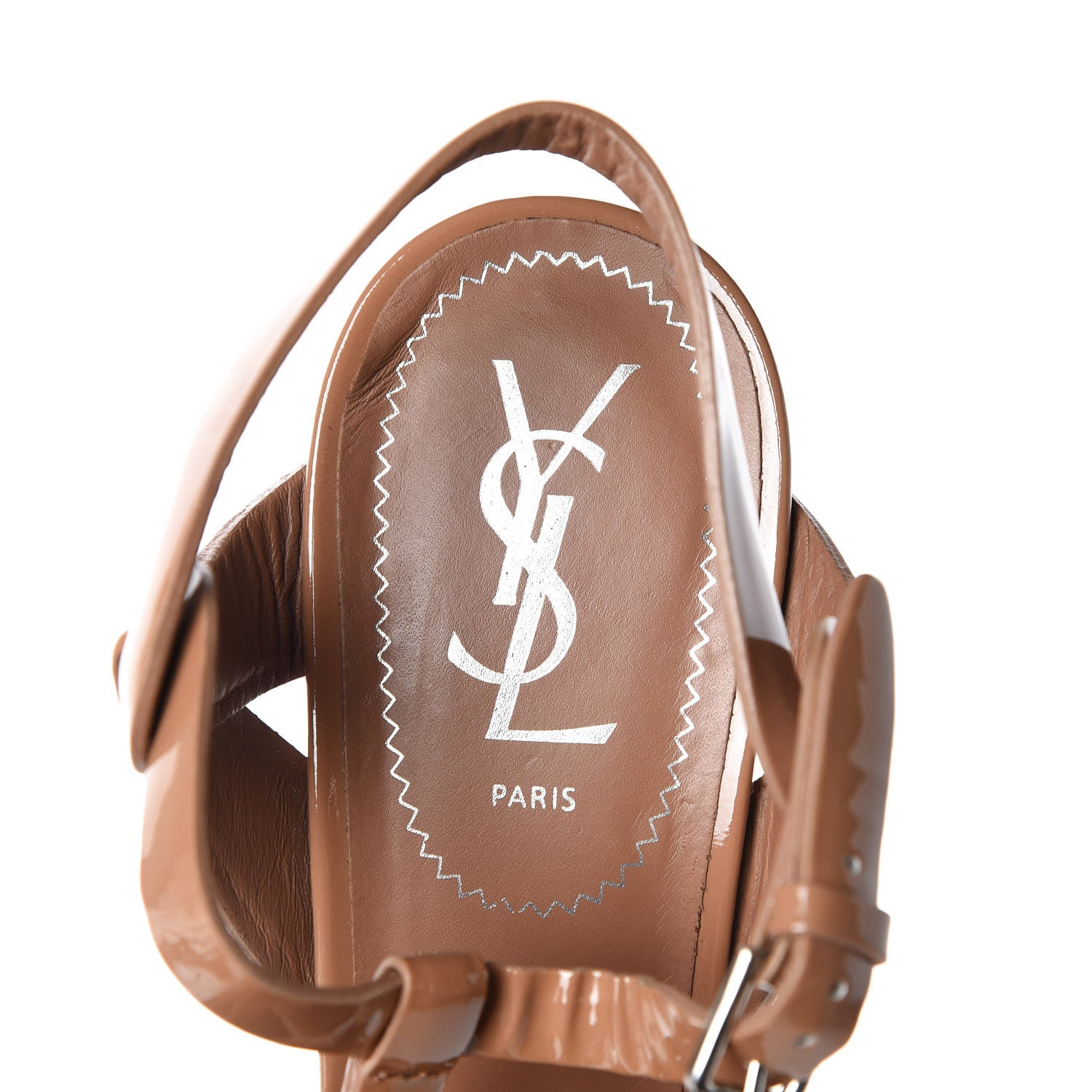 Saint Laurent Patent Tribute 105 Platform Sandals 42 Light Clay 9 of 14