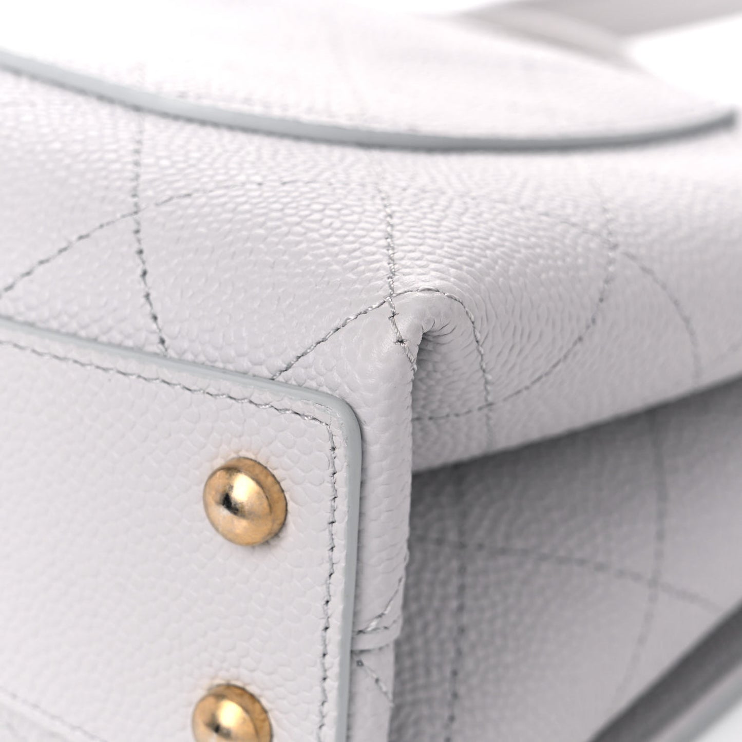Grained Calfskin Small Stitched Flap Grey