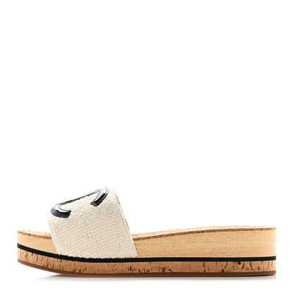 Chanel Tweed Patent Calfskin Logo Mules 35 1 of 9