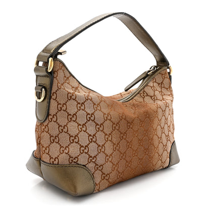 Gucci Monogram Lurex Small Heart Bit Charm Hobo Bronze 3 of 16