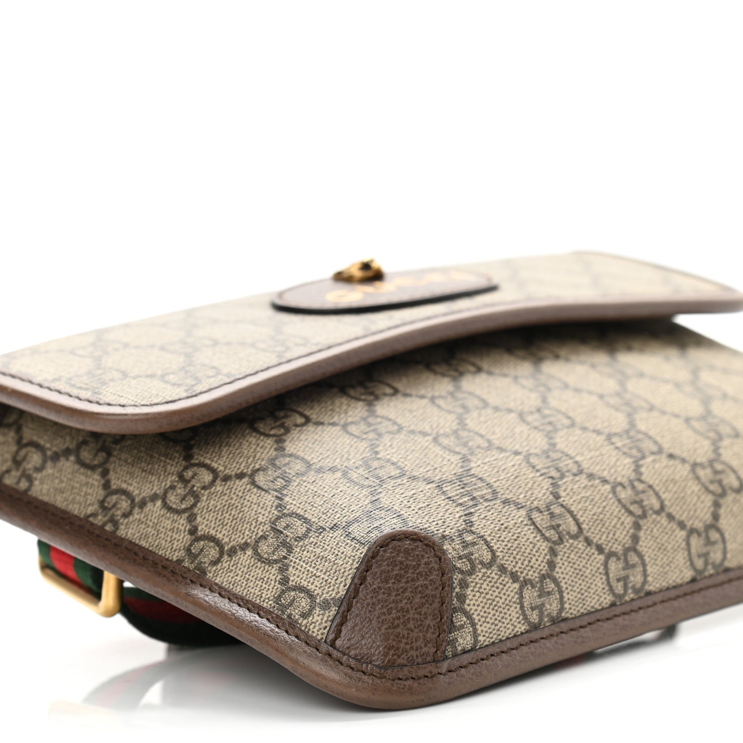 GG Supreme Monogram Neo Vintage Web Belt Bag Brown