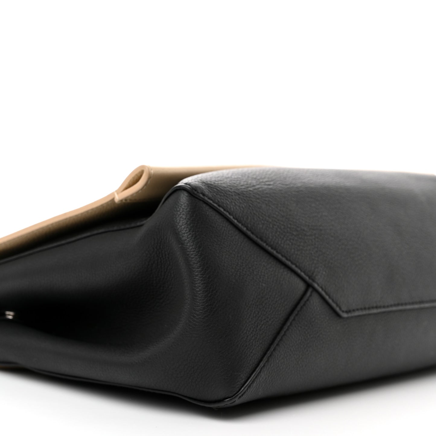 Soft Calfskin Lockme II Top Handle Vanille Black