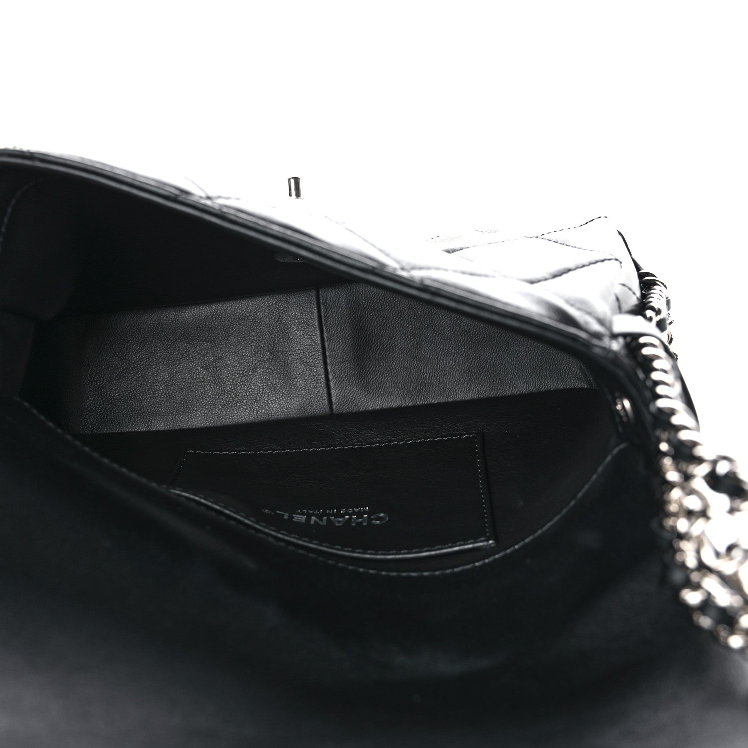 Chanel Lambskin Quilted Small Chain Rows Flap Black 5 of 11