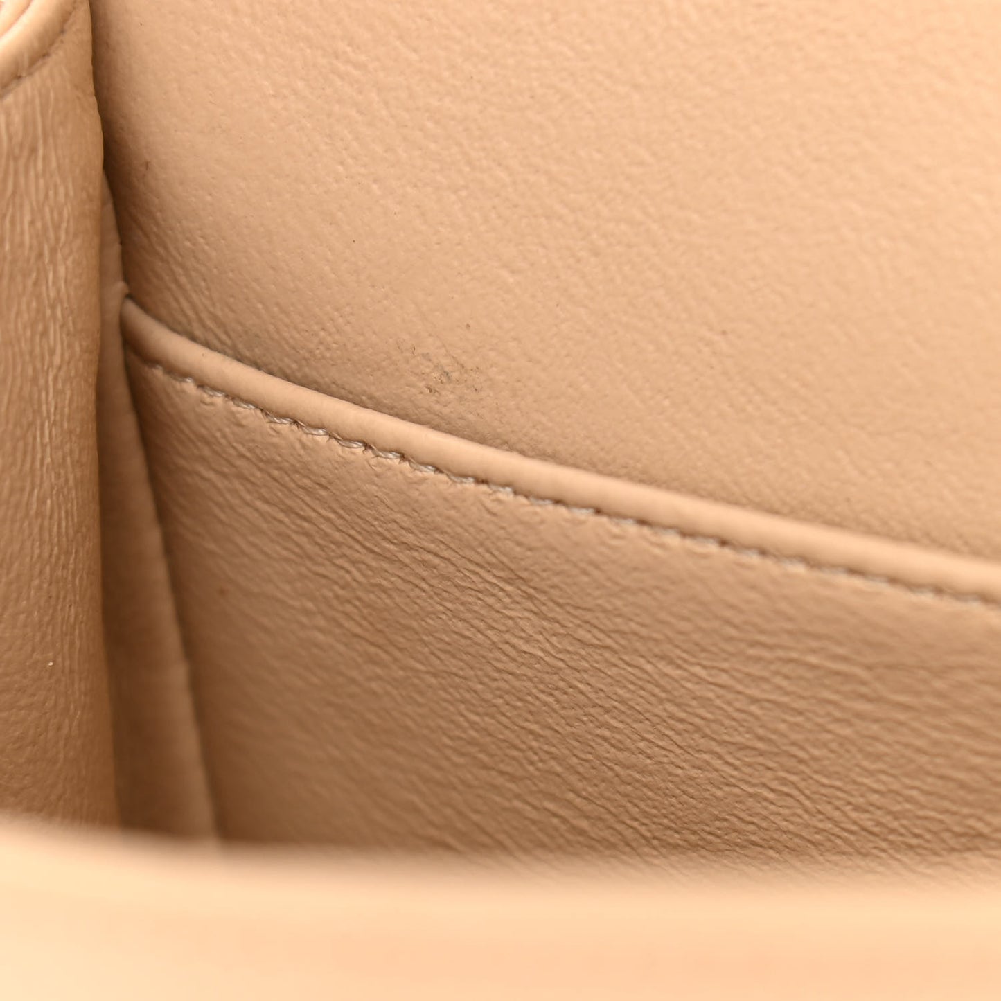 Caviar Quilted Medium Double Flap Beige