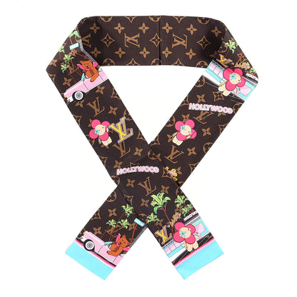 Louis Vuitton Silk Monogram 2021 Hollywood Christmas Animation Bandeau Marron 1 of 3