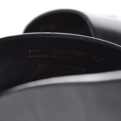 Saint Laurent Calfskin Monogram Jimmy Joan Slide Sandals 37 Black 6 of 8