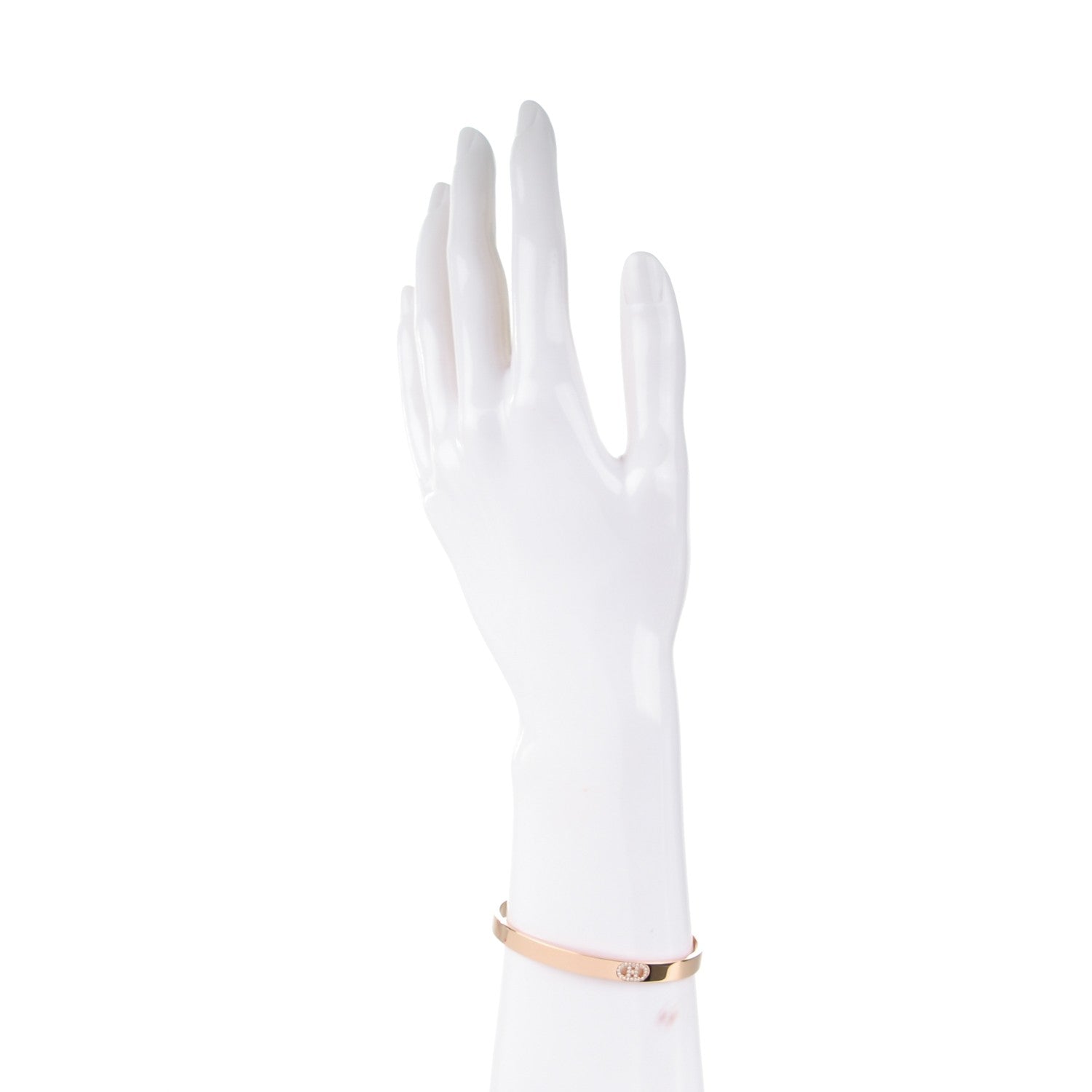 Hermes 18K Rose Gold Diamond PM H D'Ancre Bracelet SH 2 of 5