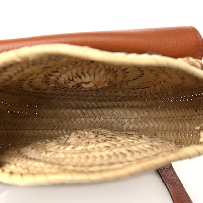 Chloe Raffia Small Grain Calfskin Small Marcie Basket Crossbody Tan 5 of 9