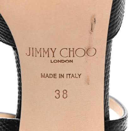 Jimmy Choo Lizard Emsy Crisscross Sandals 38 Black 7 of 9