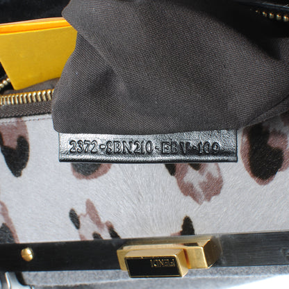 Fendi Flannel Large Peekaboo Iconic Satchel Grey 6 of 9