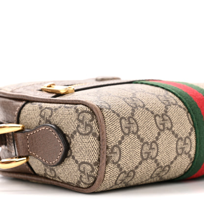 Gucci GG Supreme Monogram Web Mini Ophidia Shoulder Bag Brown 8 of 12