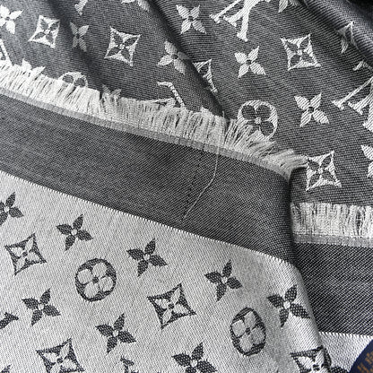 Louis Vuitton Silk Lurex Wool Monogram Shine Shawl Black 4 of 5