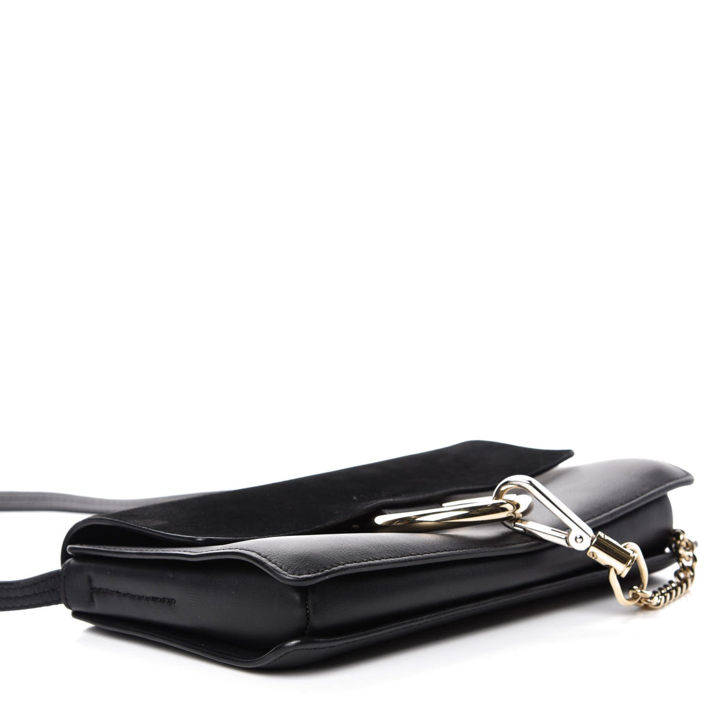 Suede Calfskin Small Faye Shoulder Bag Black