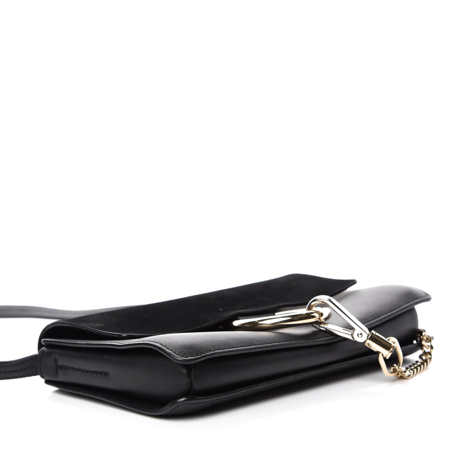 Chloe Suede Calfskin Small Faye Shoulder Bag Black 4 of 10