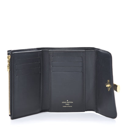 Louis Vuitton Monogram Flower Lock Compact Wallet Black 5 of 13