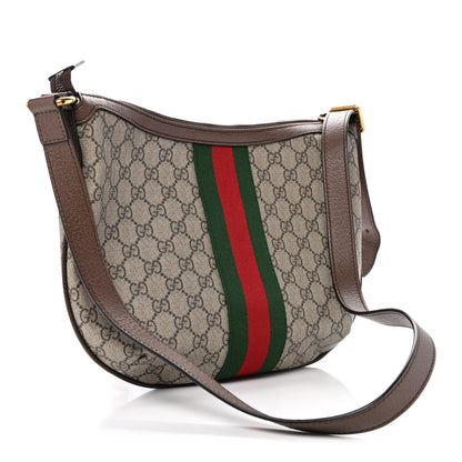 Gucci GG Supreme Monogram Web Small Ophidia Half Moon Hobo Brown 3 of 12