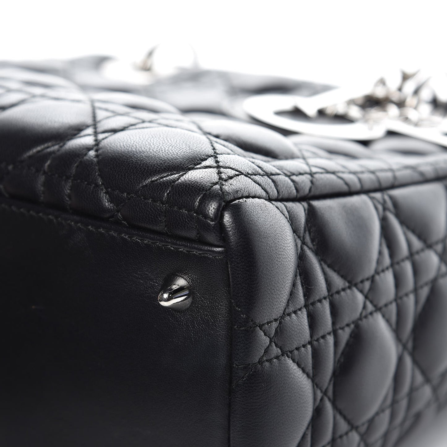 Lambskin Cannage Medium Lady Dior Black