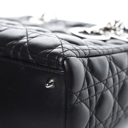 Christian Dior Lambskin Cannage Medium Lady Dior Black 10 of 16