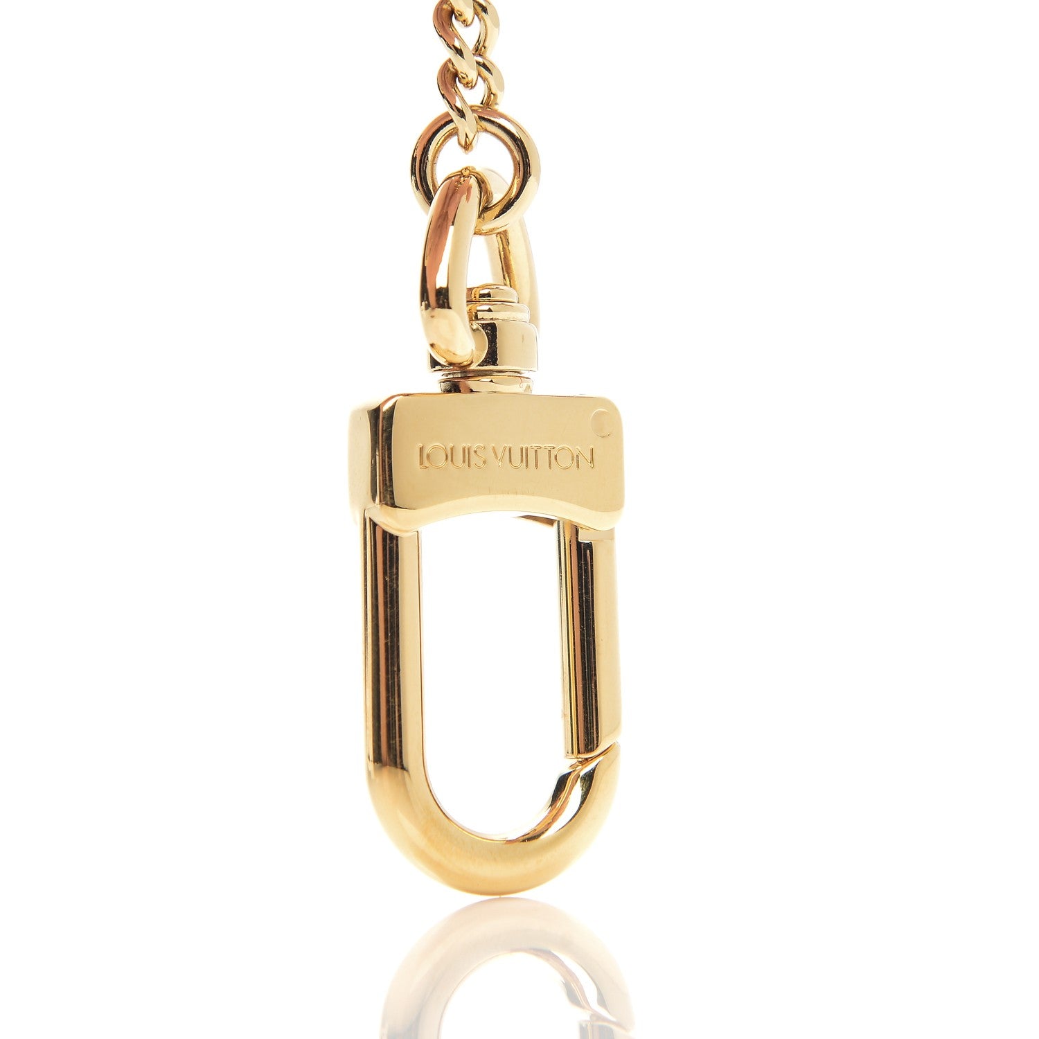 Louis Vuitton Metal Pochette Extender Key Ring Chain Gold 3 of 4
