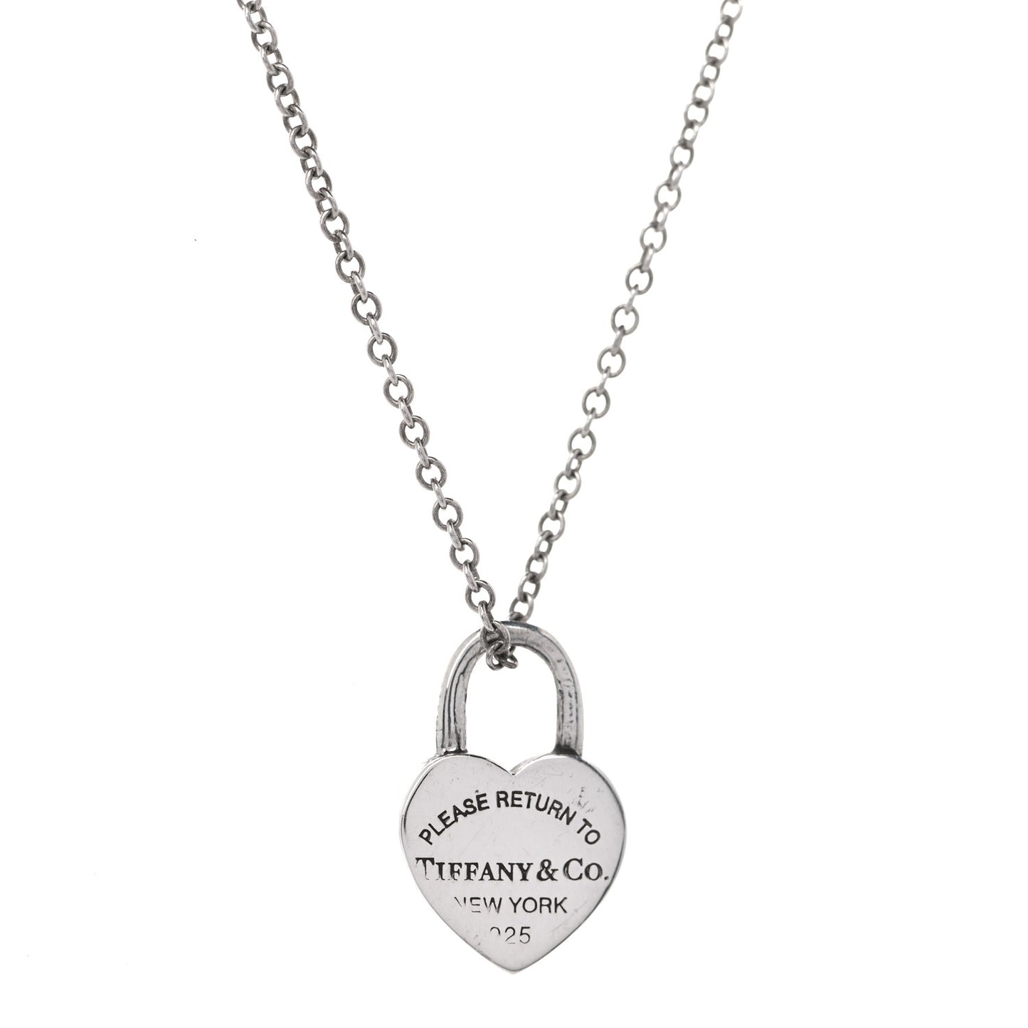 Sterling Silver Return to Tiffany Heart Lock Pendant Necklace