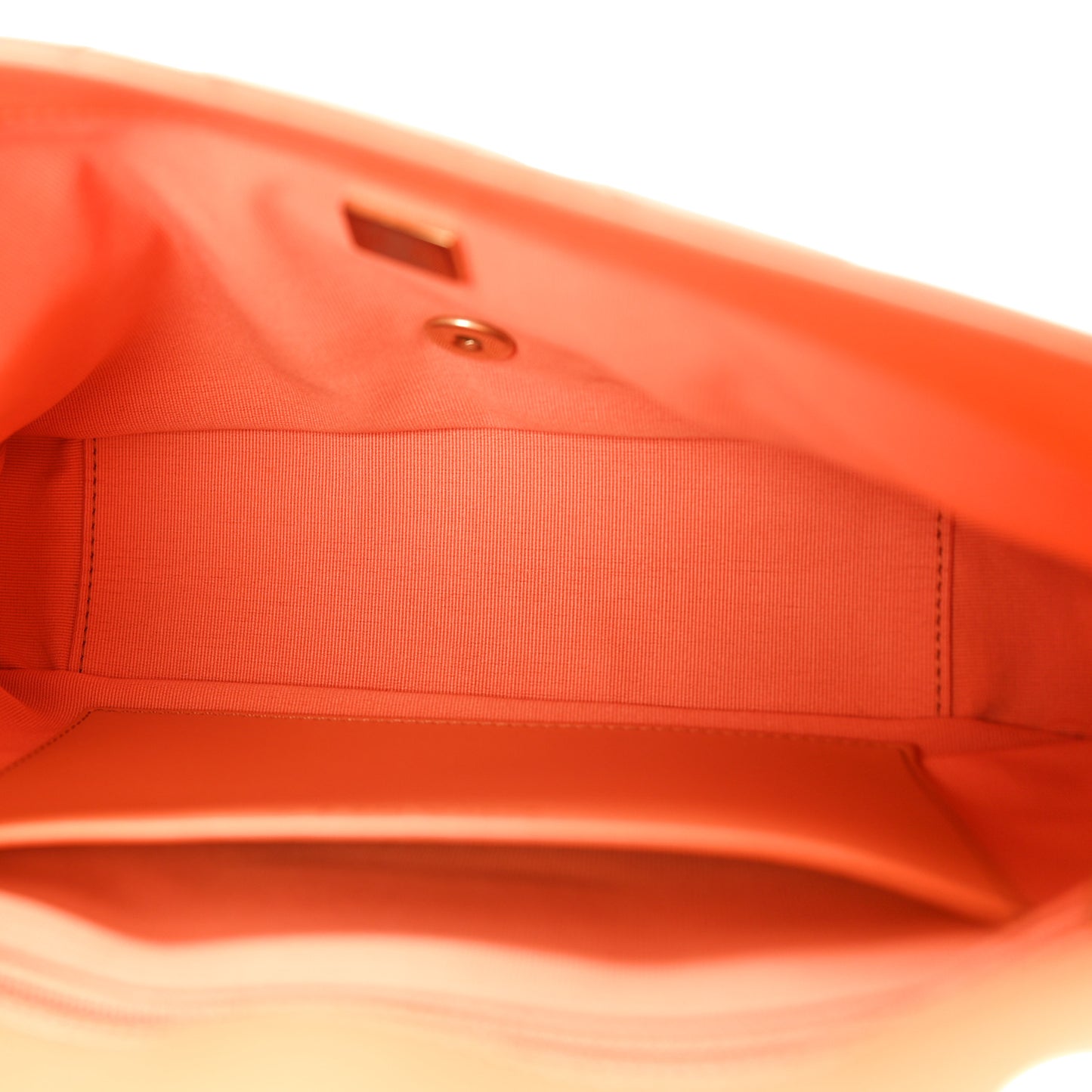 Calfskin Quilted Top Handle Flap Orange