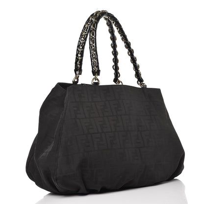 Fendi Zucca Enamel Mia Tote Black 3 of 14