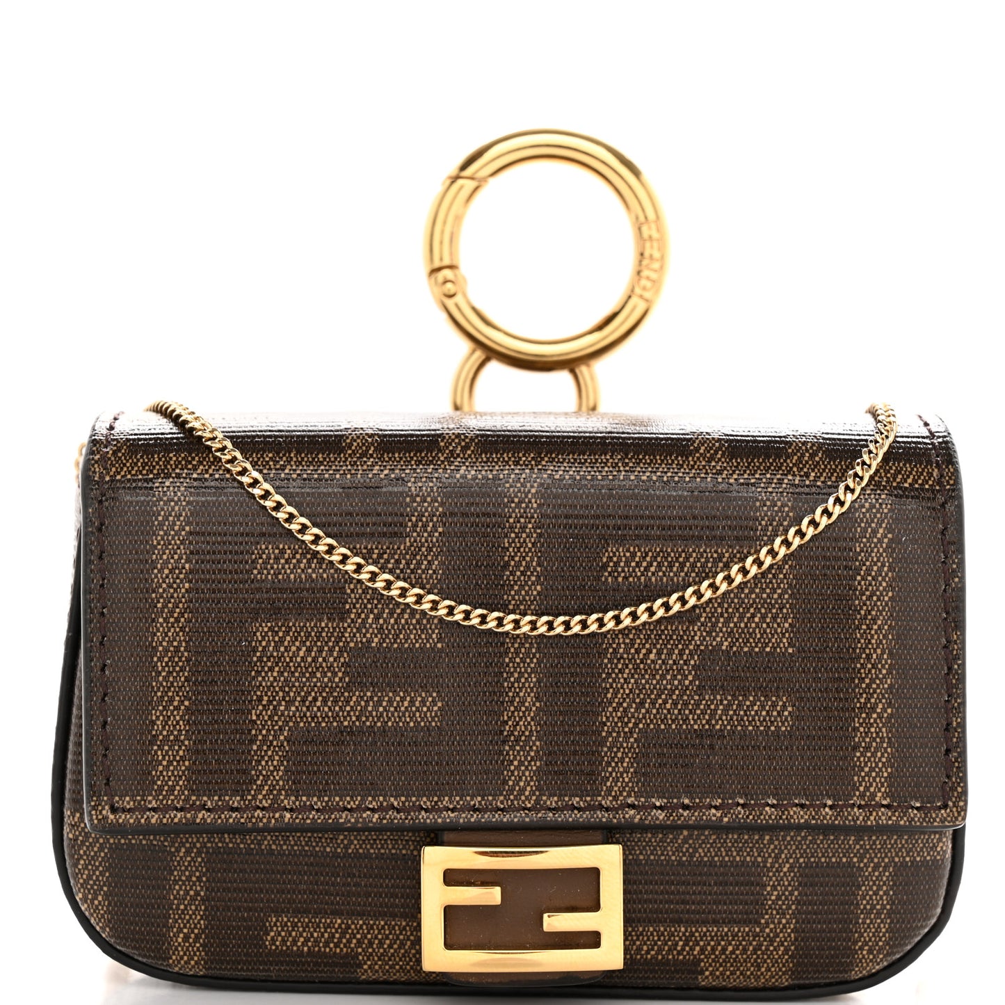Glazed Fabric FF 1974 Nano Baguette Charm Mogano Panna