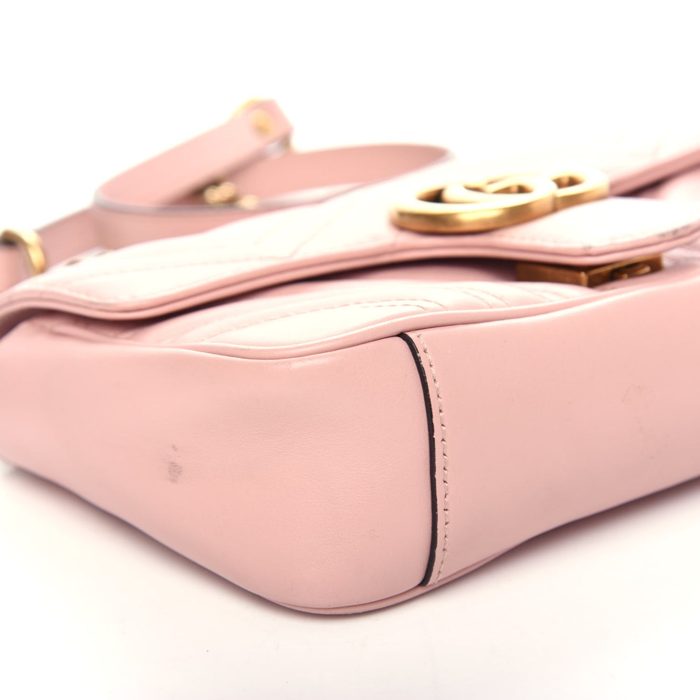 Calfskin Matelasse Mini GG Marmont Shoulder Bag Perfect Pink