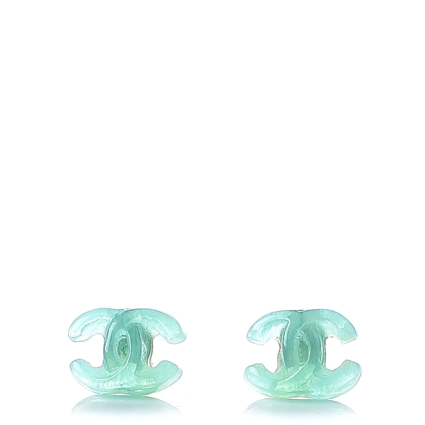 Resin Mini CC Earrings Light Green