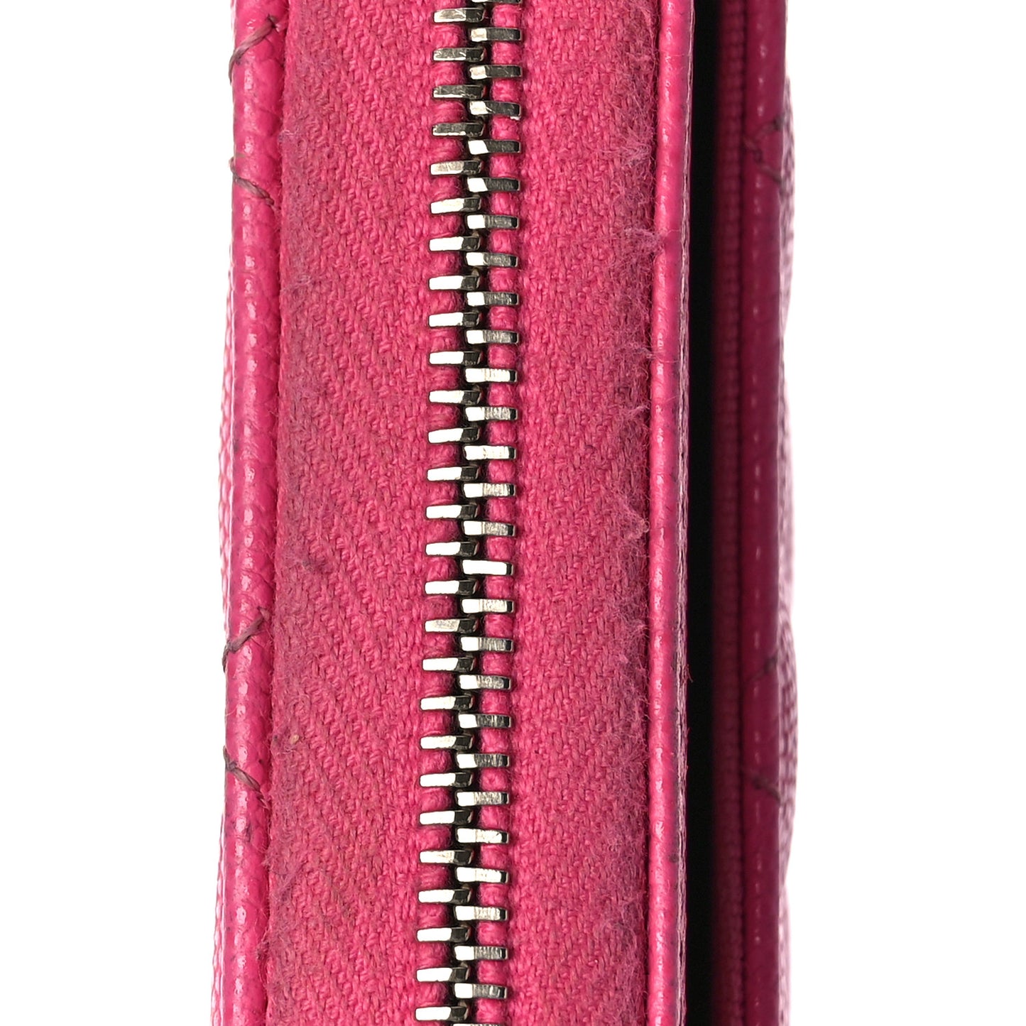 Caviar Quilted Zip Coin Purse Pink
