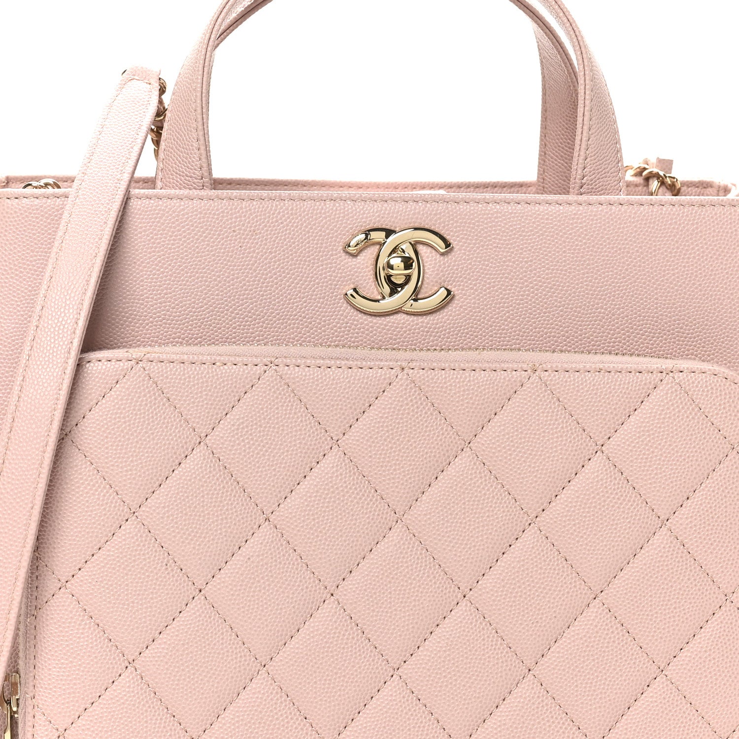 Chanel Caviar Quilted Small Business Affinity Shopping Bag Light Pink 8 of 10