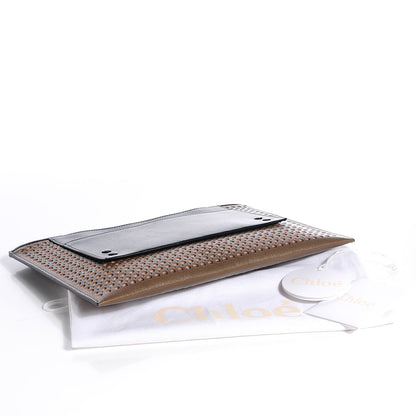 Chloe Perforated Goatskin Large Alice Clutch Anchor Grey 4 of 8