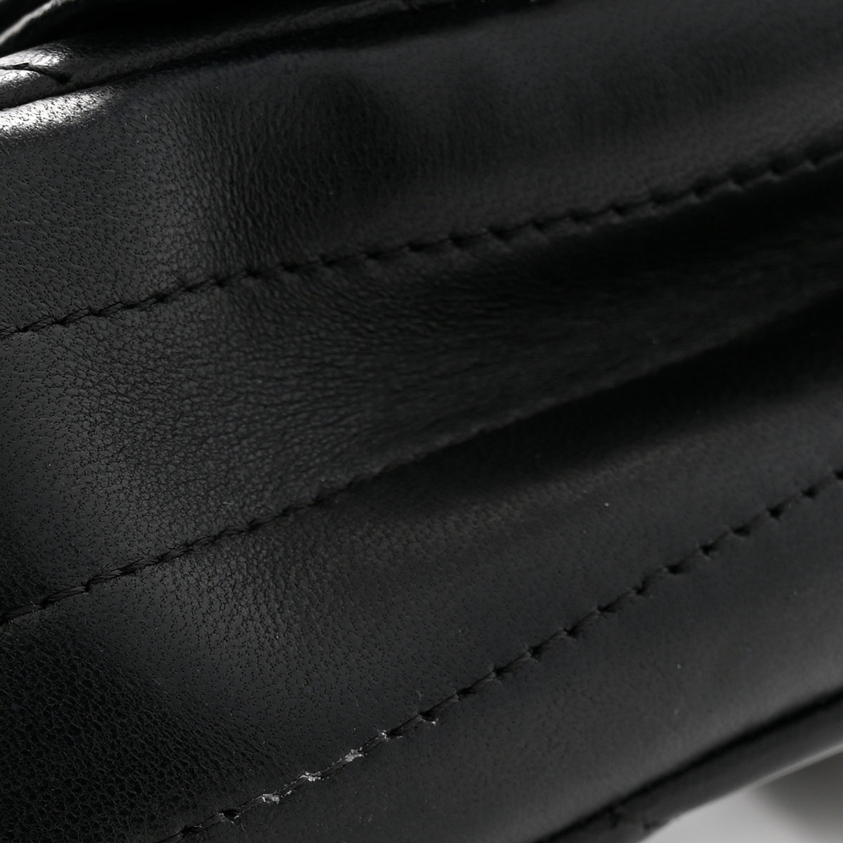 Lambskin Chevron Quilted Mini Rectangular Flap Black