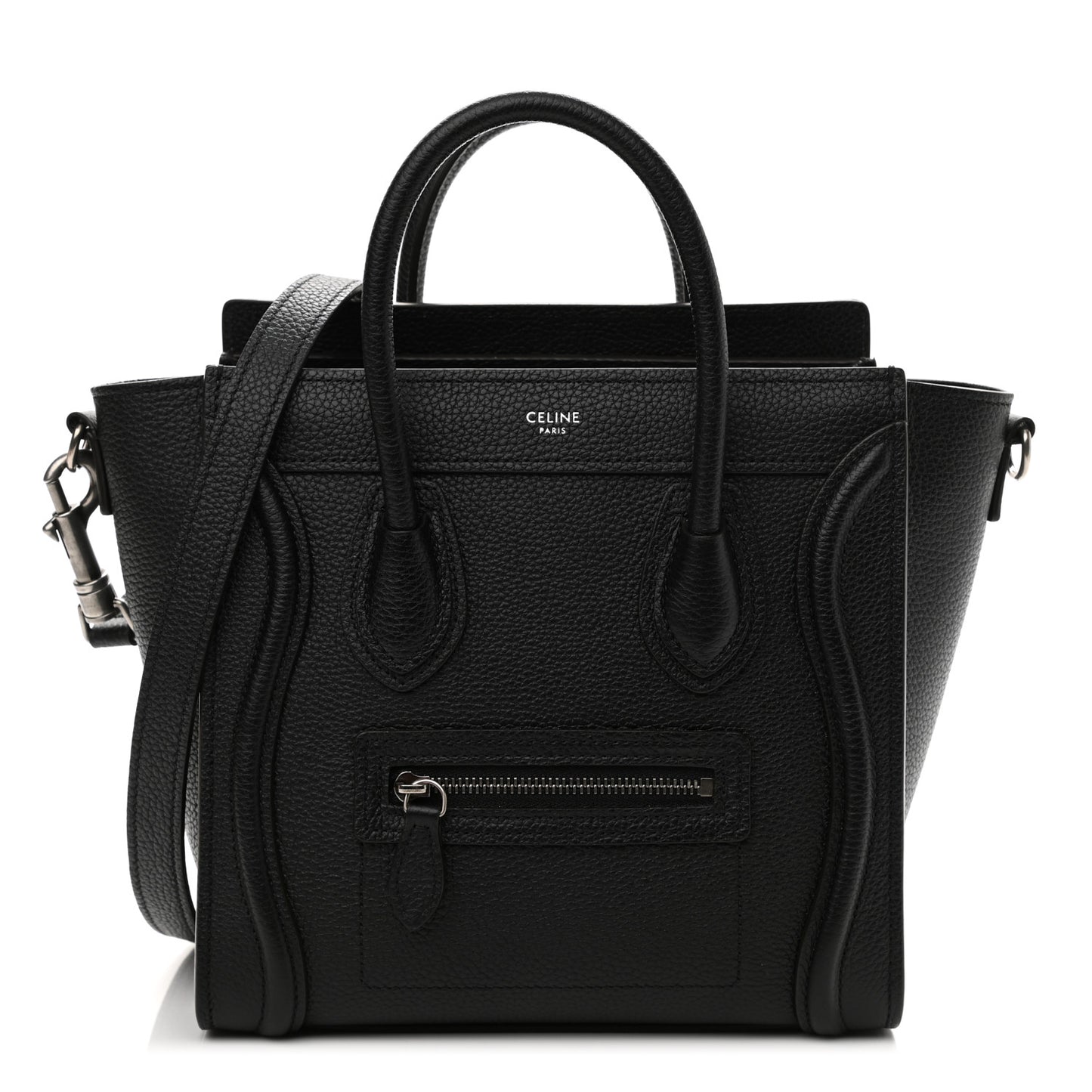Drummed Calfskin Nano Luggage Black