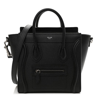 Celine Drummed Calfskin Nano Luggage Black 1 of 12