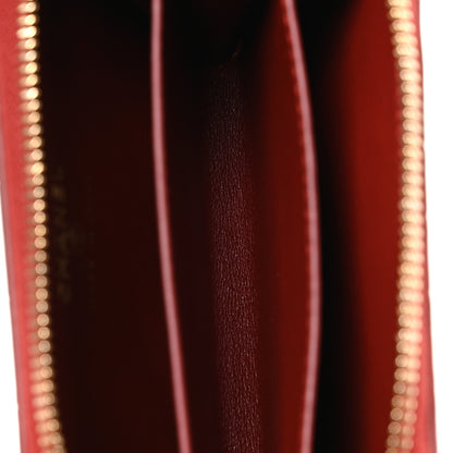 Chanel Calfskin Crocodile Embossed Crococo Coin Purse Burgundy 5 of 8