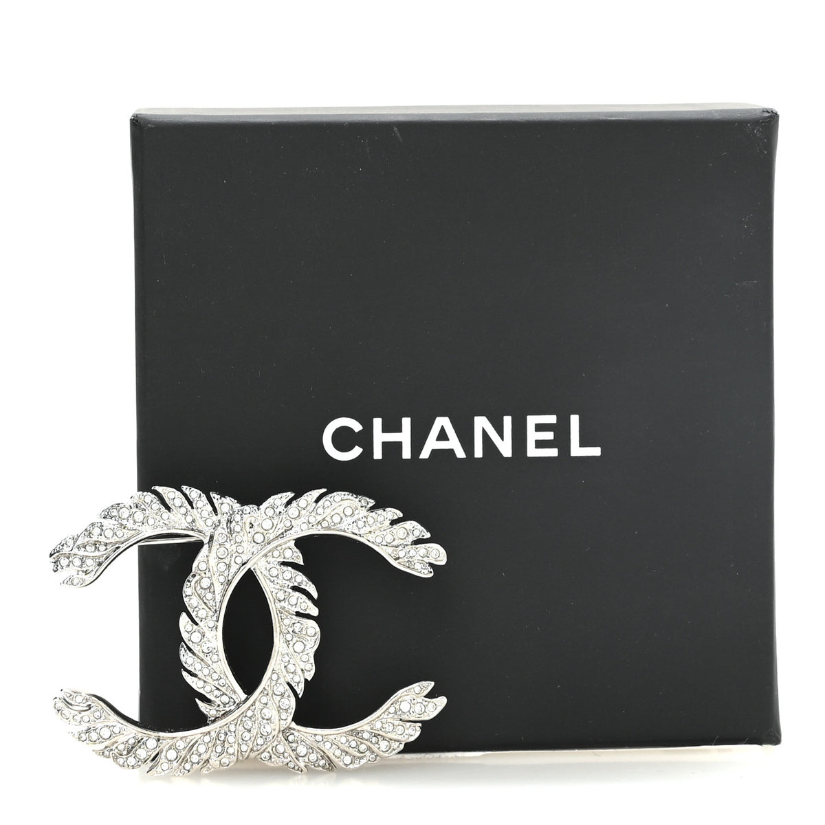 Chanel Crystal Large CC Brooch Silver 4 of 4