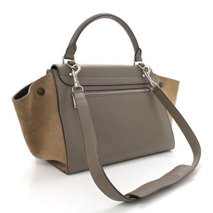 Celine Drummed Calfskin Suede Small Trapeze Souris 3 of 11